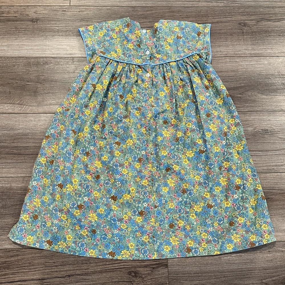 Bisby Girls 10 Floral Blue and Yellow Dress